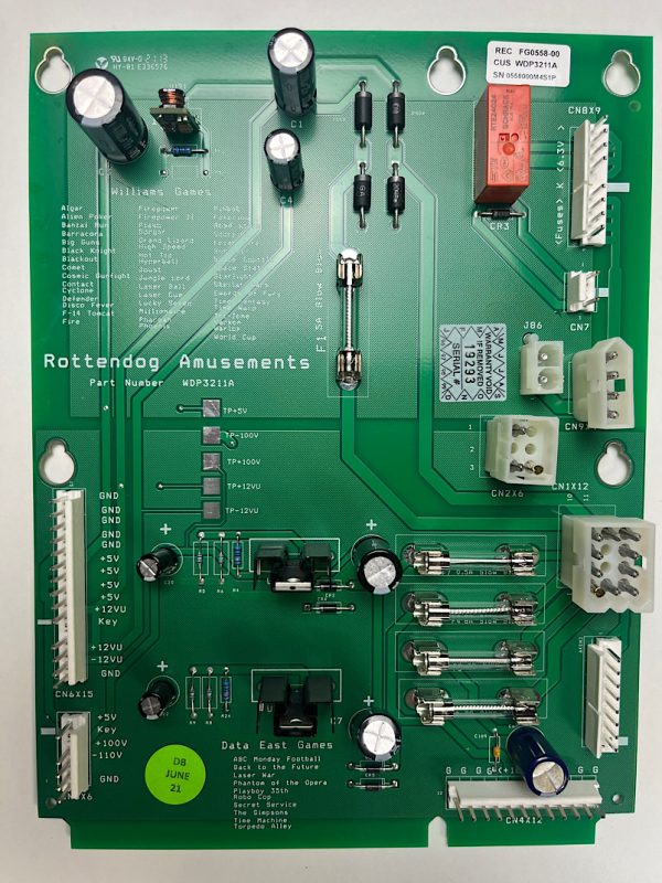 RottenDog Williams / Data East A/N Power Supply Board, Part WDP3211A