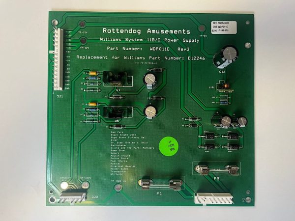 RottenDog Power Supply Williams System 11B / 11C pinball games, WDP011C